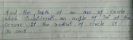 Find Theth Of An Ae Of Caidle Ich Ceniel If The Ralius Of Ci Scholr