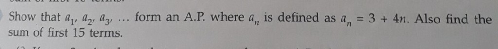 Show That Ai Az Form An A P Where An Is Defined As An Scholr