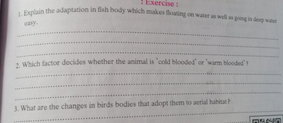 1 Explain The Adaptation In Fish Body Which Makes Floating Scholr