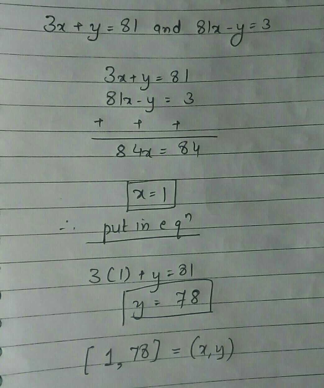 If 3 X Y 81 And 81 X Y 3 Find The Value Of X And Y Scholr