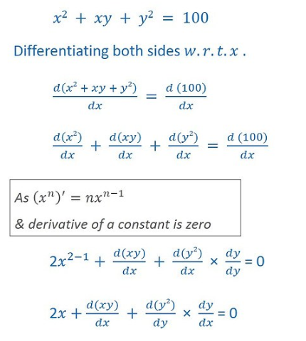 Dy 3 Find Gy For The Following Implicit I X2 Xy Y2 100 Scholr