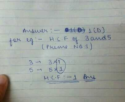 If P And Q Are Two Prime Numbers Then Their Hcf Is A 2 C Scholr