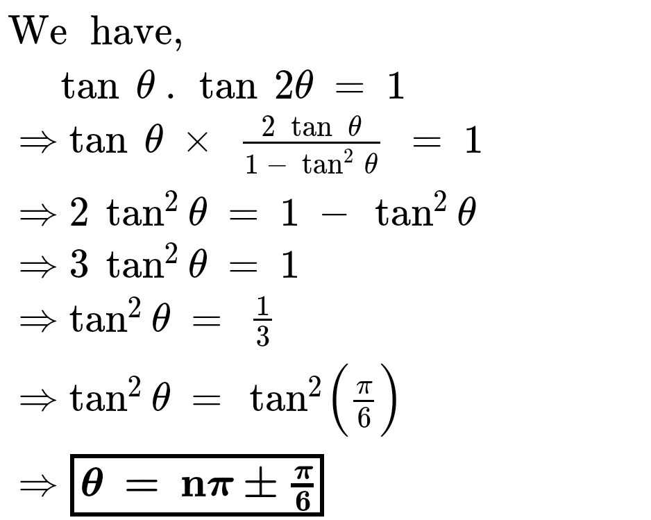 The No If Solution Of The Equation Tan 2theta Tan Theta 1 Scholr