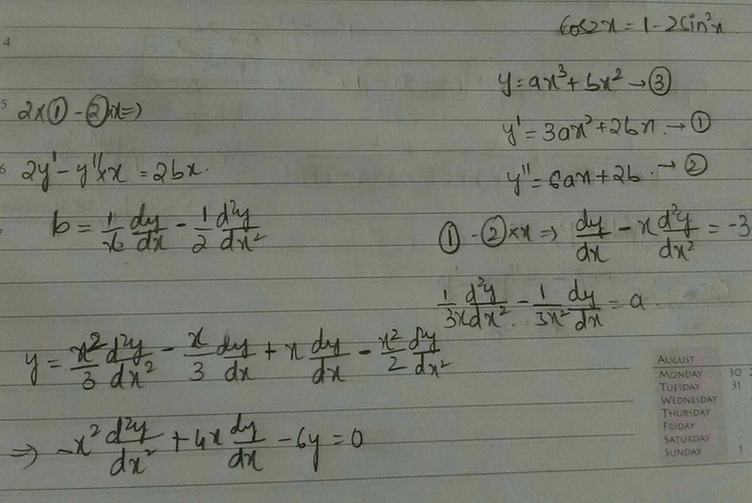 Form Differential Equation Of Y Ax 3 Bx 2 Scholr