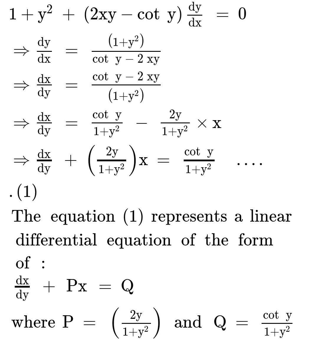 Write The Integrating Factor Of 1 Y2 2xy Coty Dy Dx Scholr