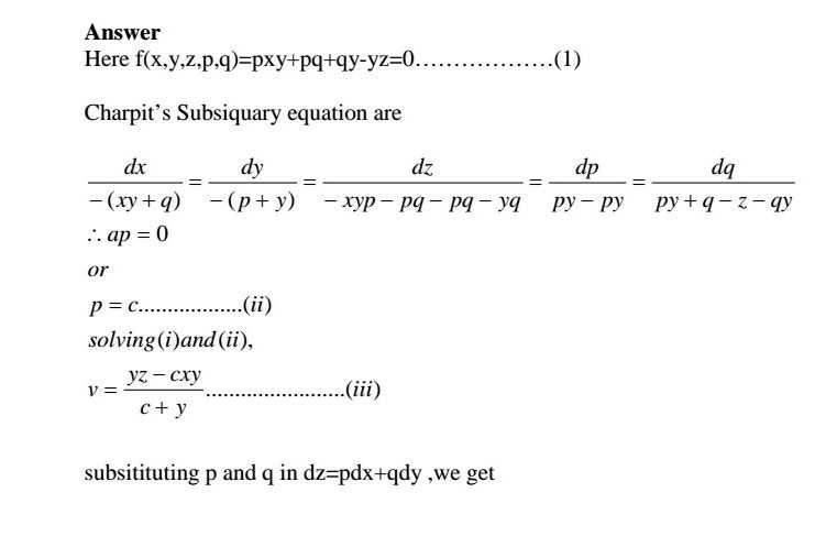 6x2 A Apply Charpits Method To Solve Pxy Pq Qy Yz Scholr