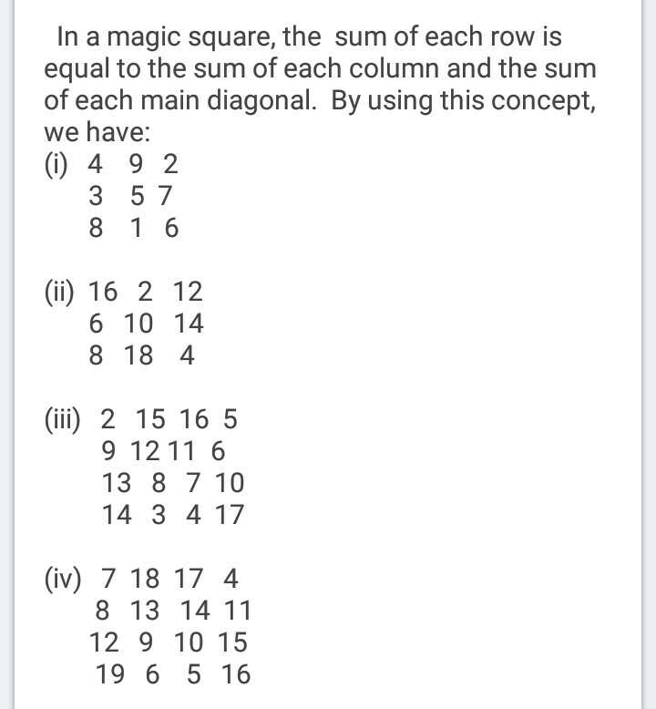 7 Complete Each One Of The Following Magic Square 192 Numbe Scholr