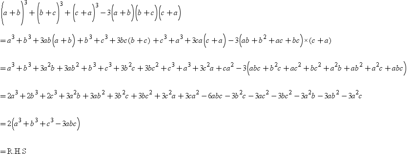 Q11 Prove That A B 3 B C 3 C A 3 3 Ab B C C A Scholr