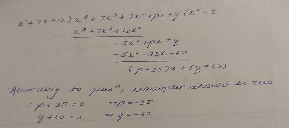 Polynomial 7x3 7x2 Px Q Is Exactly Divisible By 2 7x 1 Scholr