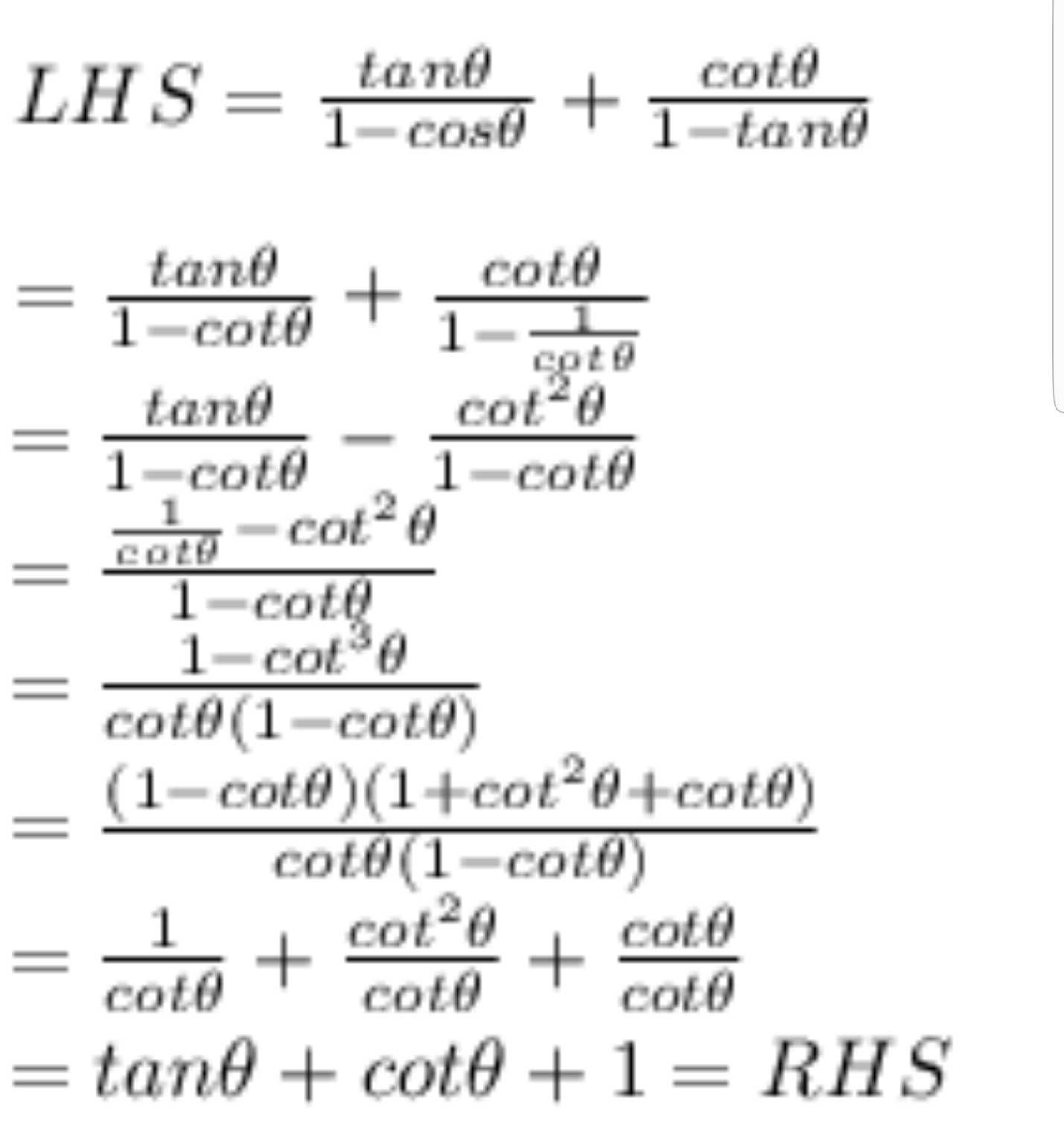 Frac Operatorname Tan Theta 1 Operatorname Cot Scholr