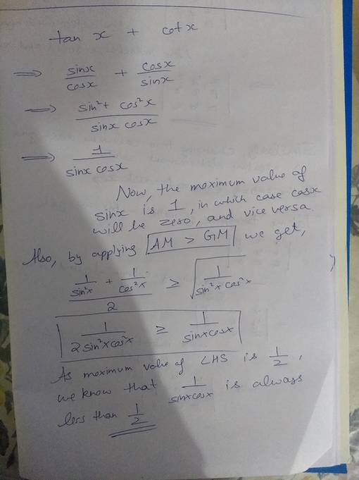 3 2 I Prove That Tan X Cot X Can Never Be Equal To Scholr