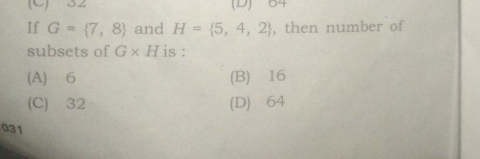 Dj 64 If G 7 8 And H 5 4 2 Then Number Of Subset Scholr