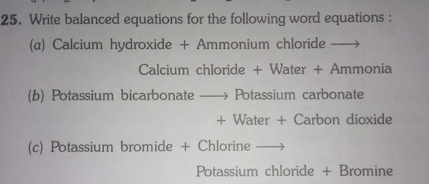 25 Write Balanced Equations For The Following Word Equation Scholr