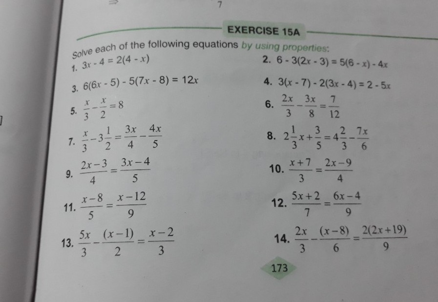 Solve Each Of The To 4 2 4 X 1 3 X Exercise 15a Of The Scholr