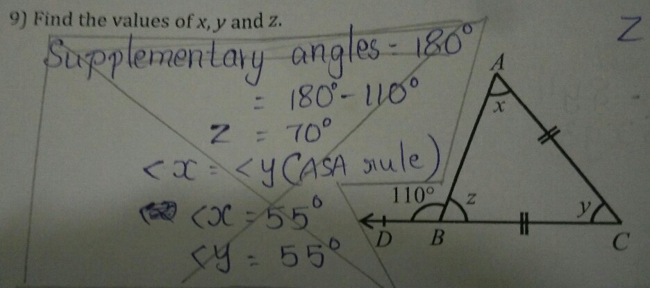 9 Find The Values Of X Y And Z Supplementary Angles 1867 Scholr