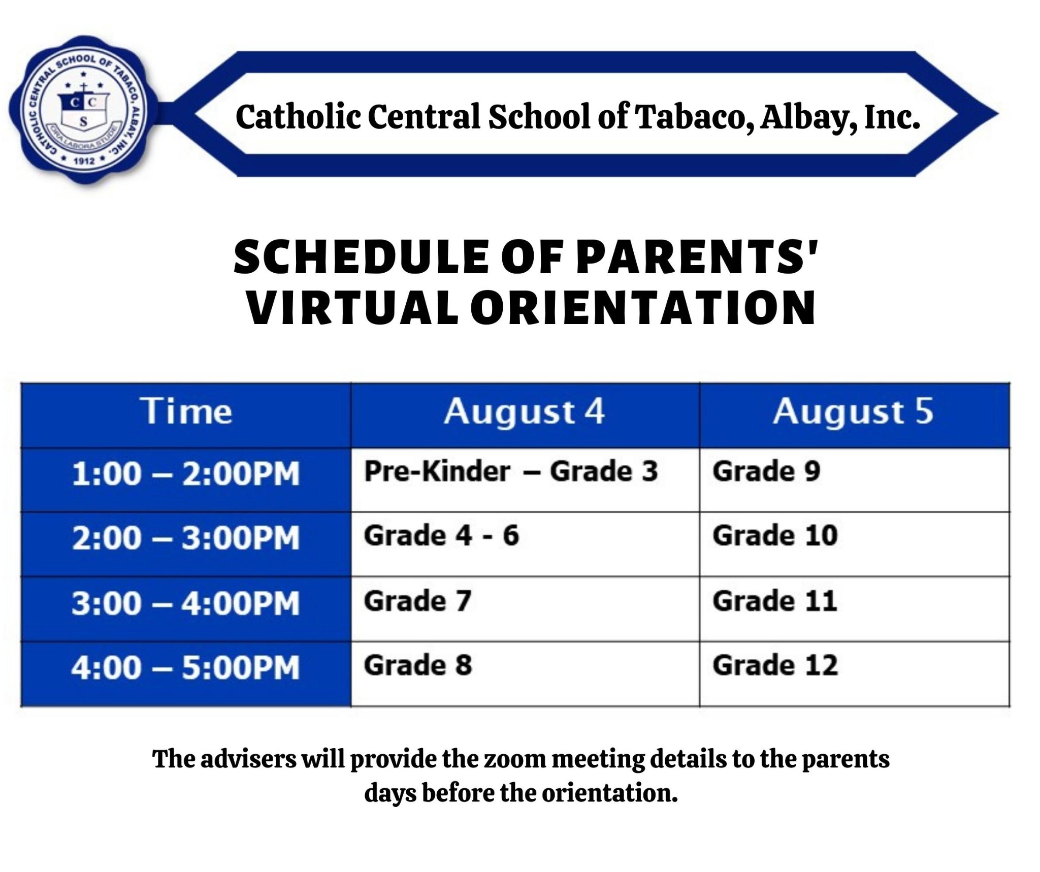 Parents’ Virtual Orientation