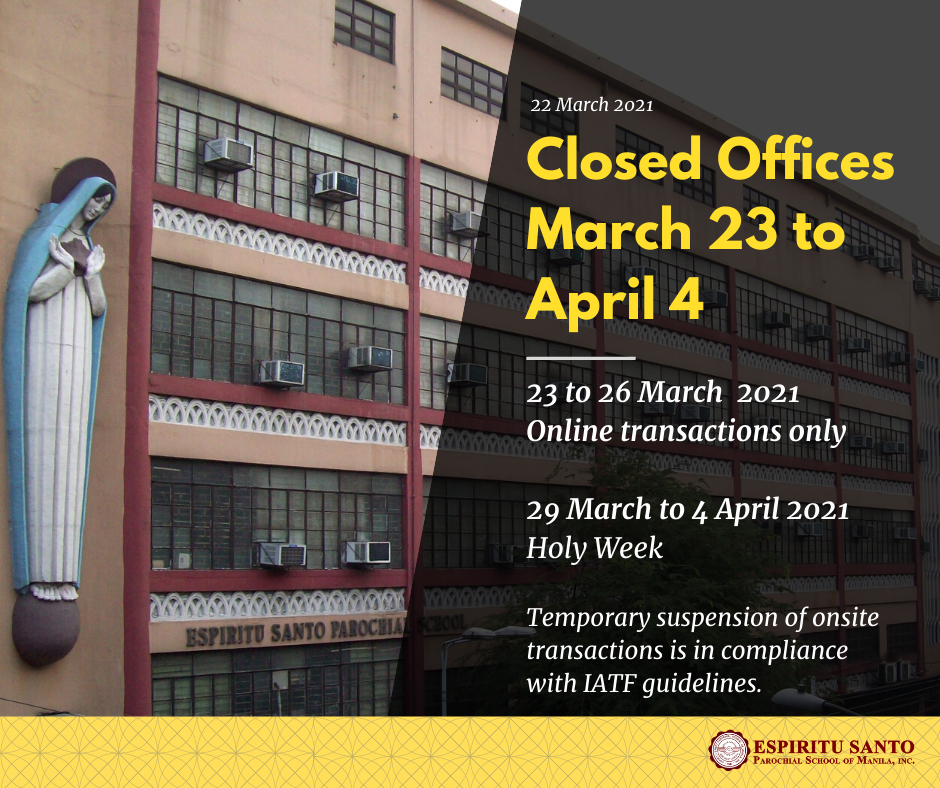 Closed Offices March 23 to April 4