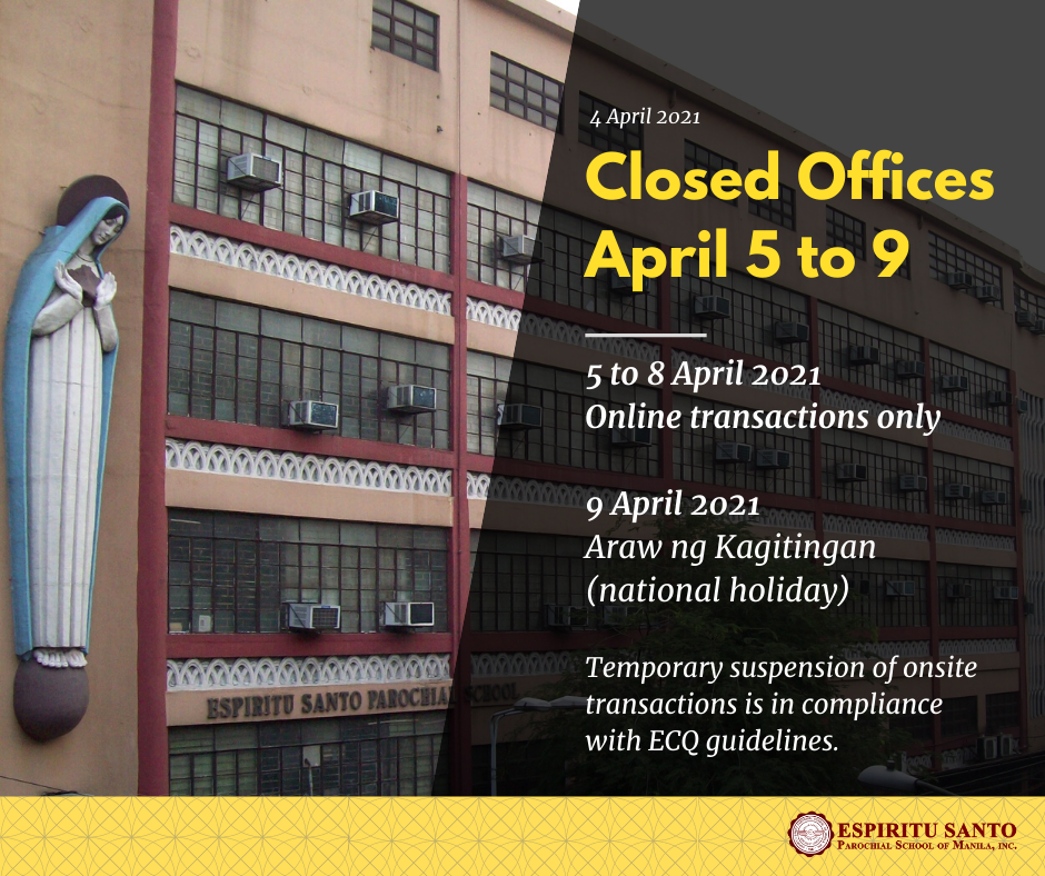 Closed Offices April 5 to 9