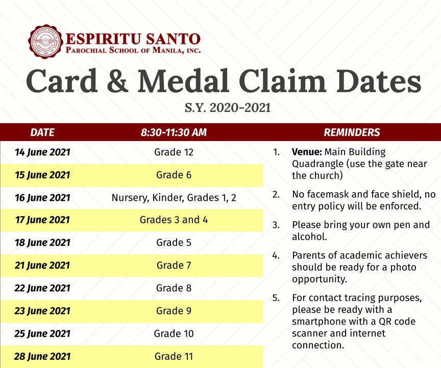 Final Card Day and Medal Claim Dates