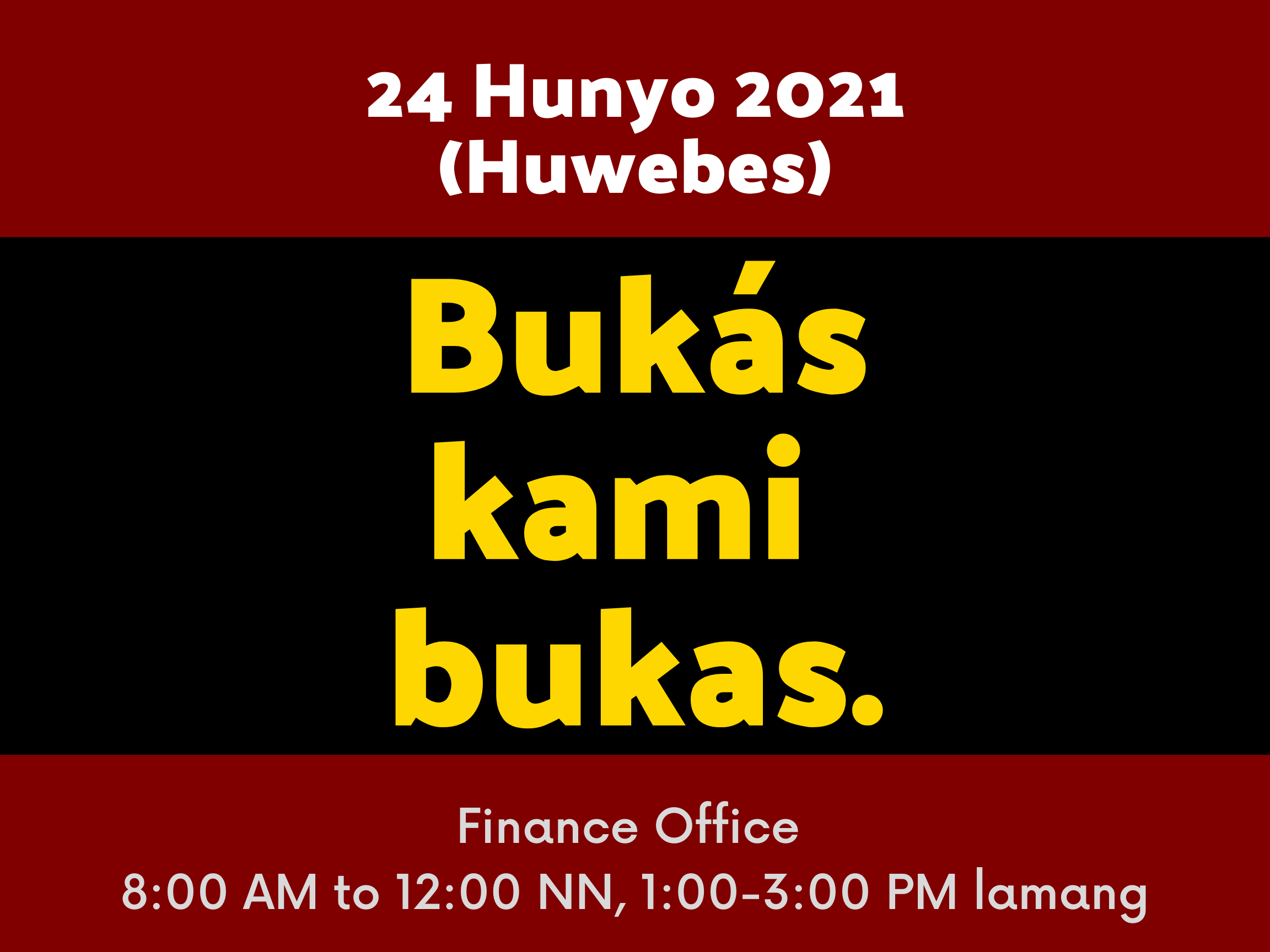 June 24 (Manila Day) Offices are Open