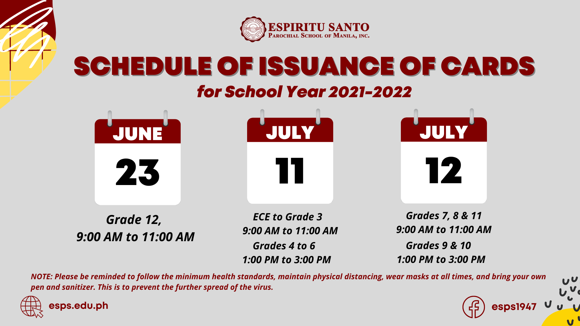 Issuance of Report Cards for SY 2021 - 2022