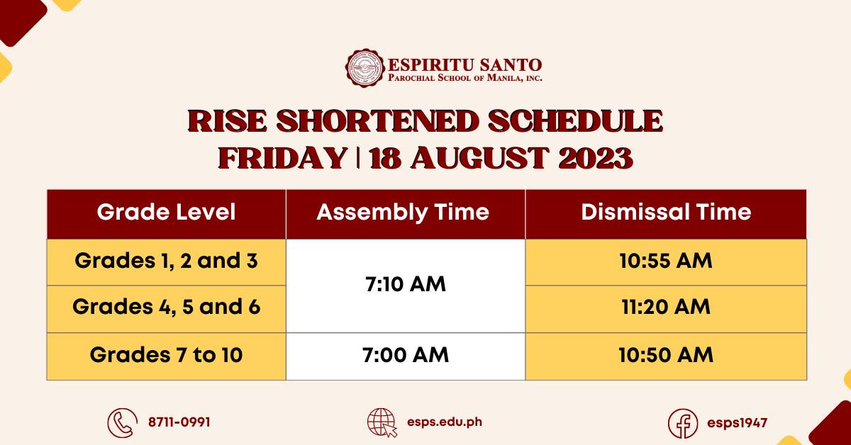 RISE Schedule