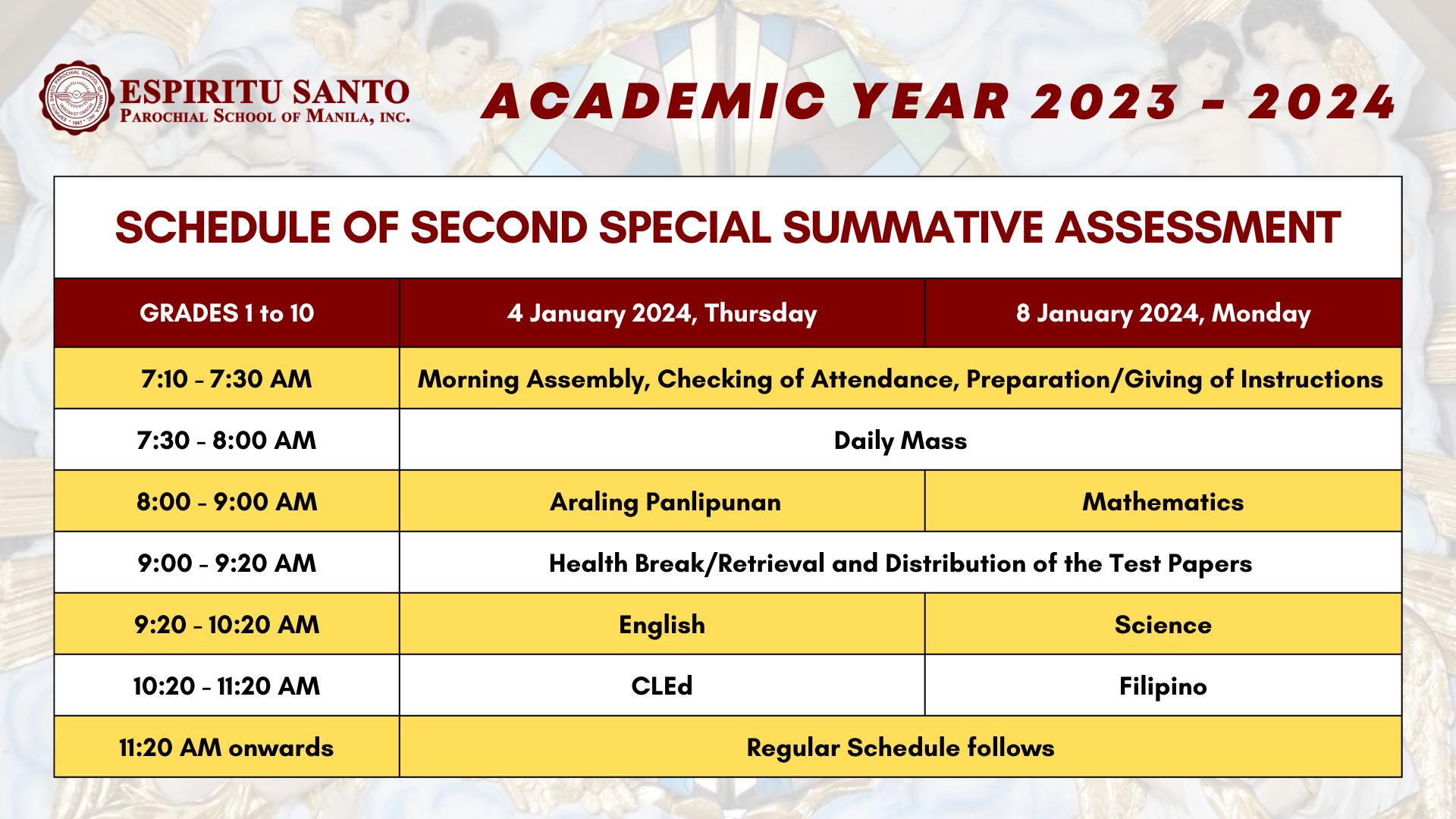 Second Quarter Special Summative Test