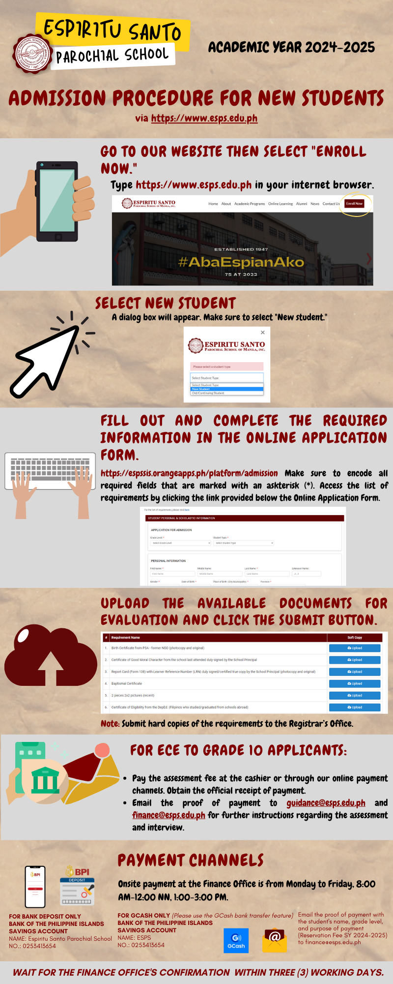 Admission Procedure for SY 2024-2025