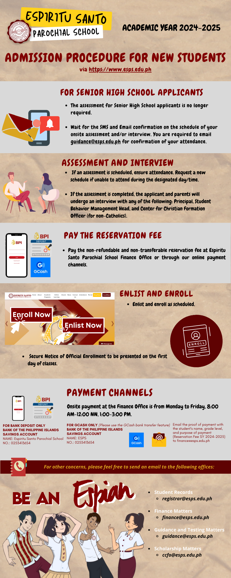 Admission Procedure for SY 2024-2025