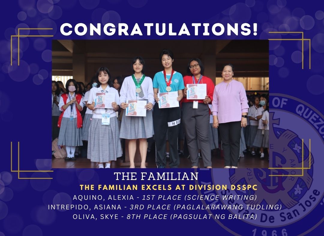 Familian bagged awards at the Division Secondary Schools Press Conference (DSSPC)