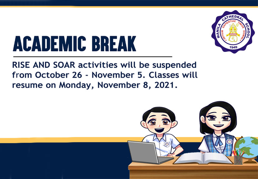 ACADEMIC BREAK: RISE and SOAR activities will be suspended from October 26-November 5.  Classes will resume on Monday, November 8, 2021.