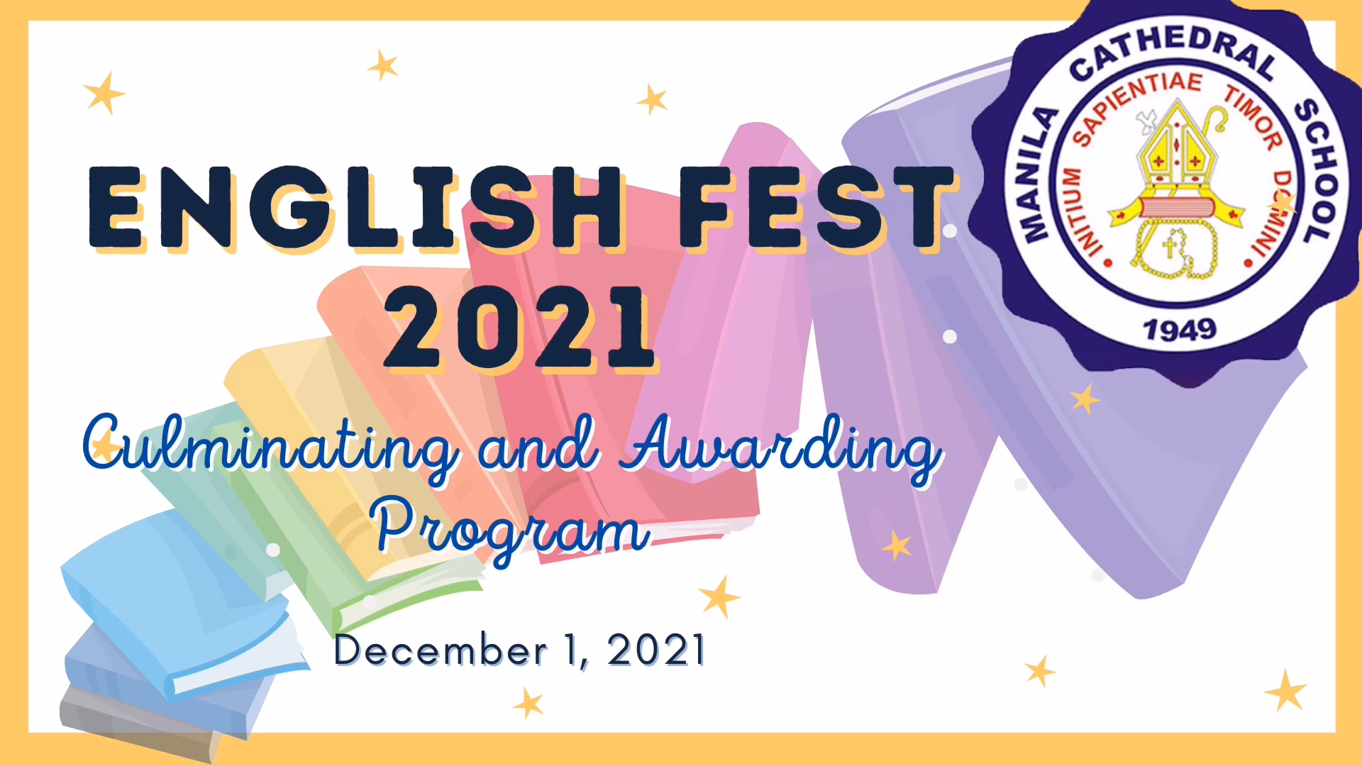 English Fest 2021 Awarding Ceremony Congratulations, MCSians! Thank you for making our November fun and exciting with your hardworks! Til our next English Fest Celebration!