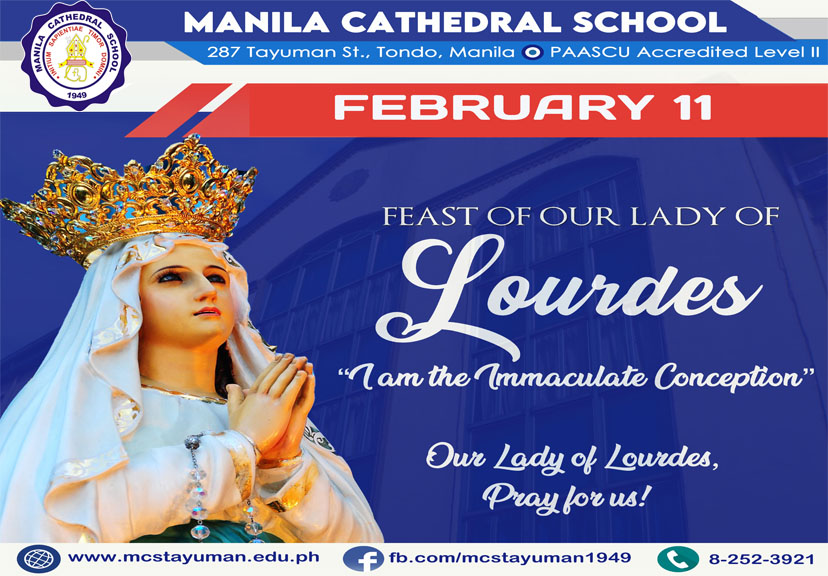 Feast of Our Lady of Lourdes and World Day of the Sick. Our Lady of Lourdes, pray for us!