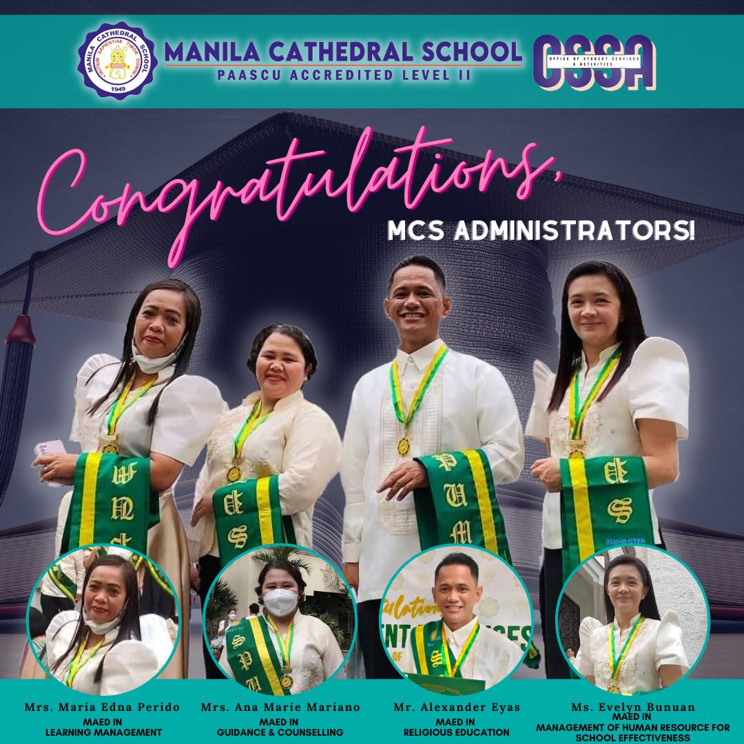 Congratulations to our dear administrators who graduated from their Masters degree program at St. Paul University! We are proud of you!  #proudMCSian