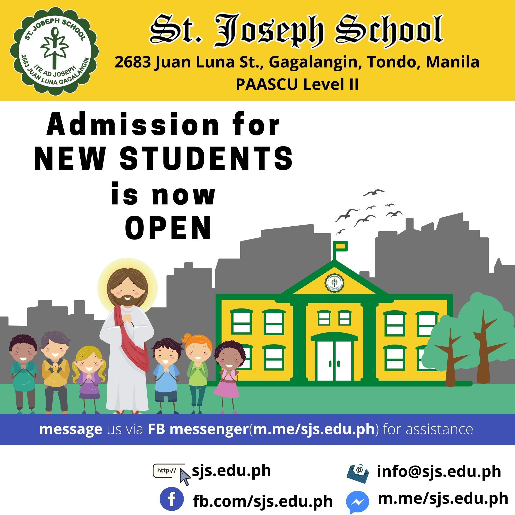 Admissions for NEW STUDENTS is now open