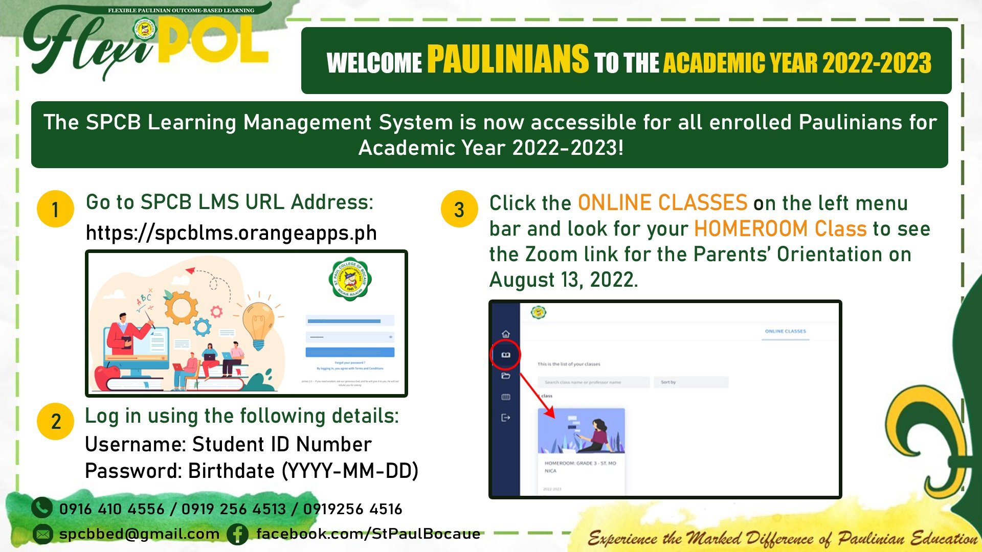 Welcome to S.Y. 2022-2023, our dear Paulinians