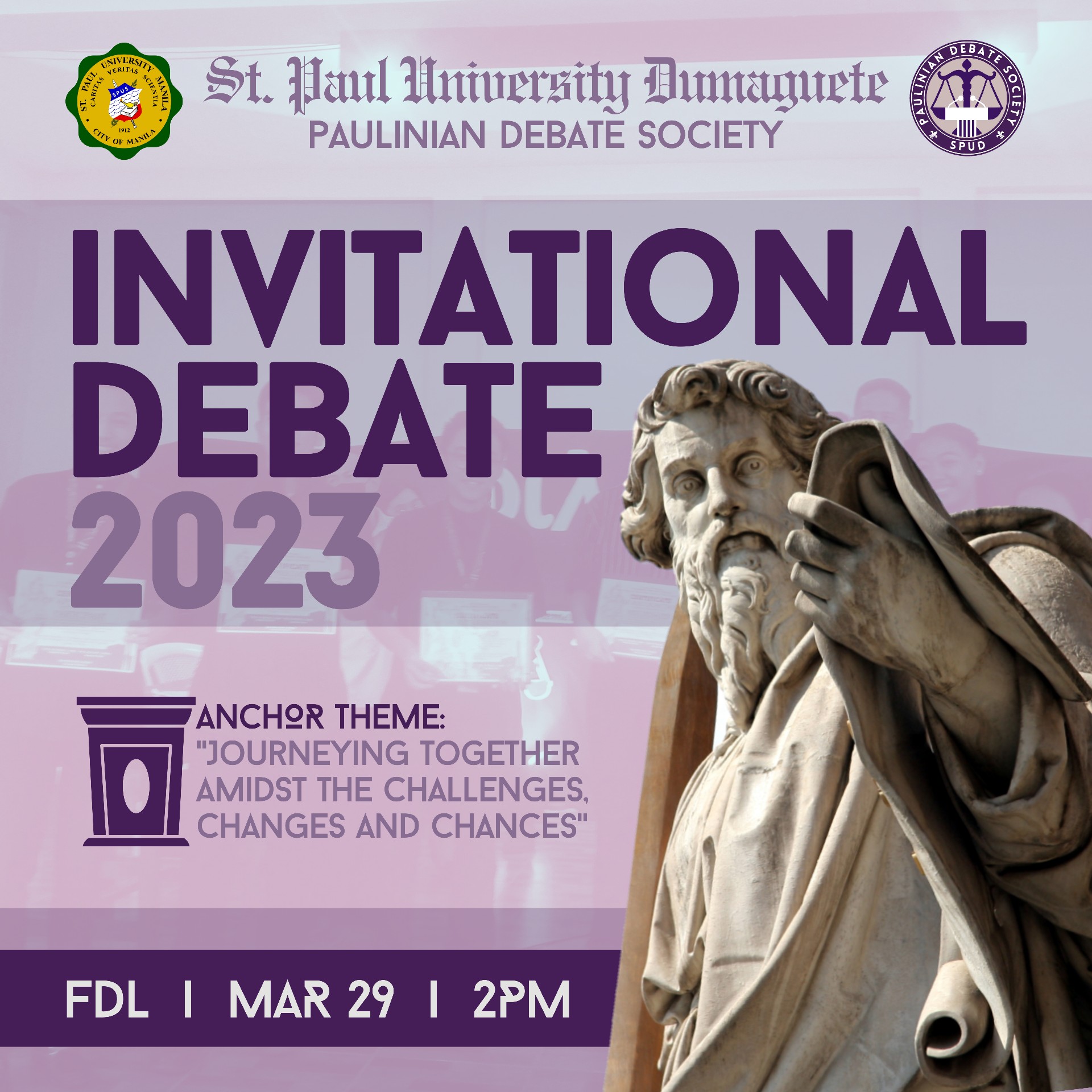 Paulinians! Get ready to witness the invitational debate 2023 between the paulinian debate society and the st. Joseph seminary college debating team