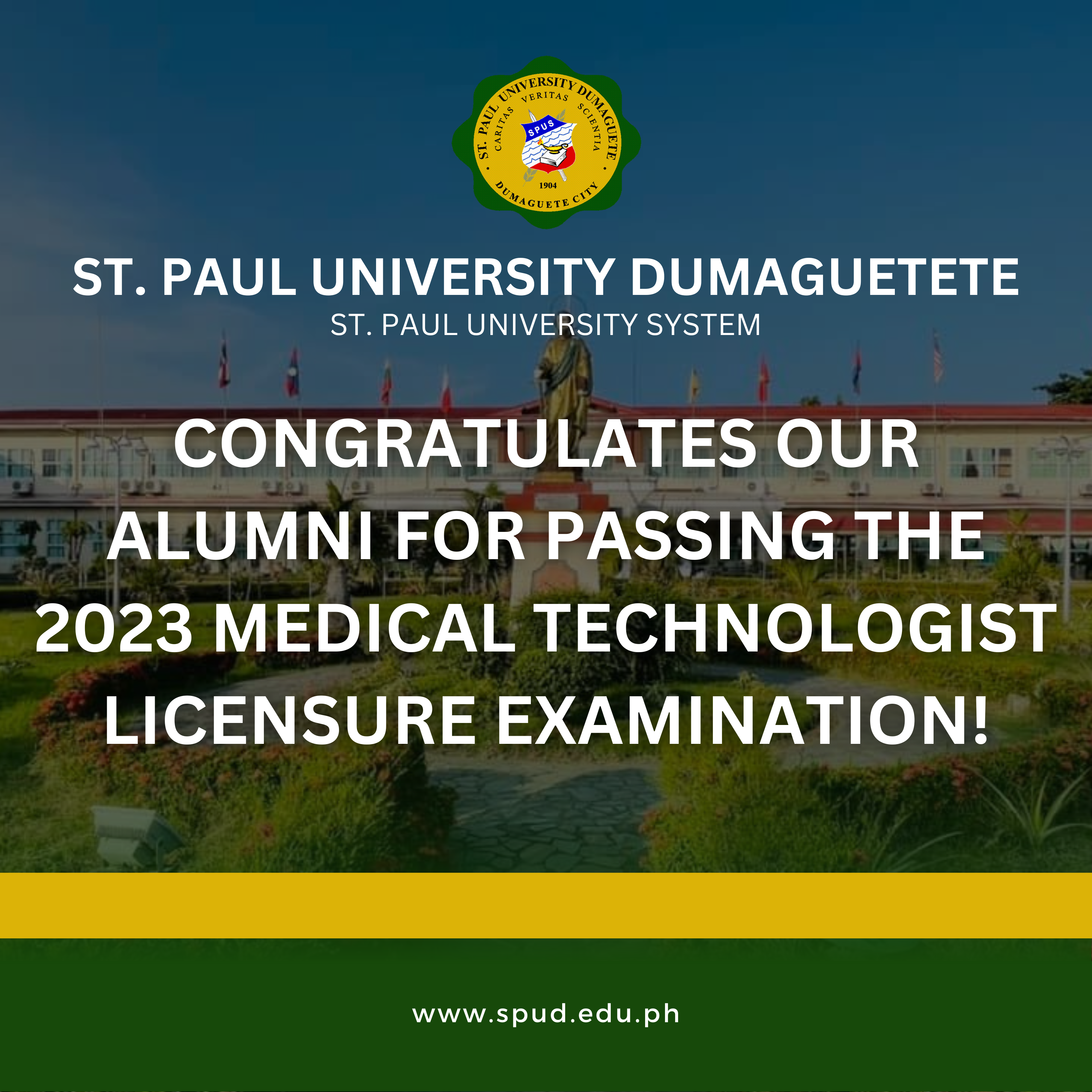 Congratulates our Alumni for passing the 2023 Medical Technologist Licensure Examination!