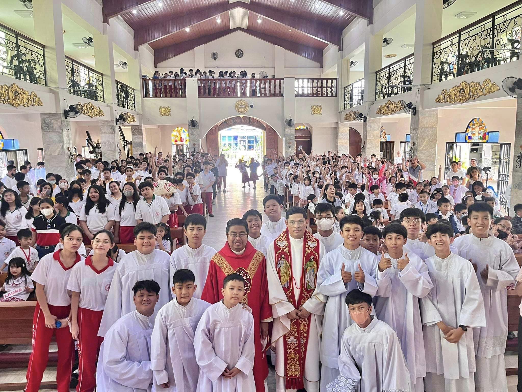 Mass of the Holy Spirit presided by Rev. Fr. Daniel Estacio (School Director) and concelebrated by Rev. Fr. Feliciano Gutierrez ( Parish Priest and School Chaplain