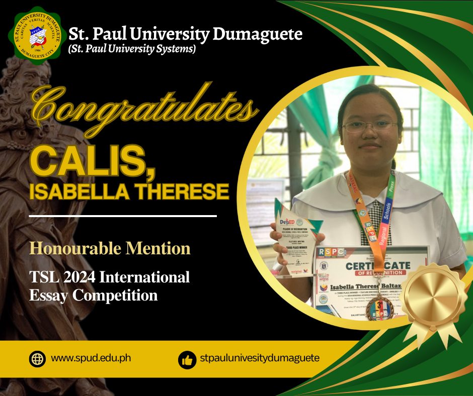 Isabella Therese Calis Earns Honourable Mention in TSL 2024 International Essay Competition