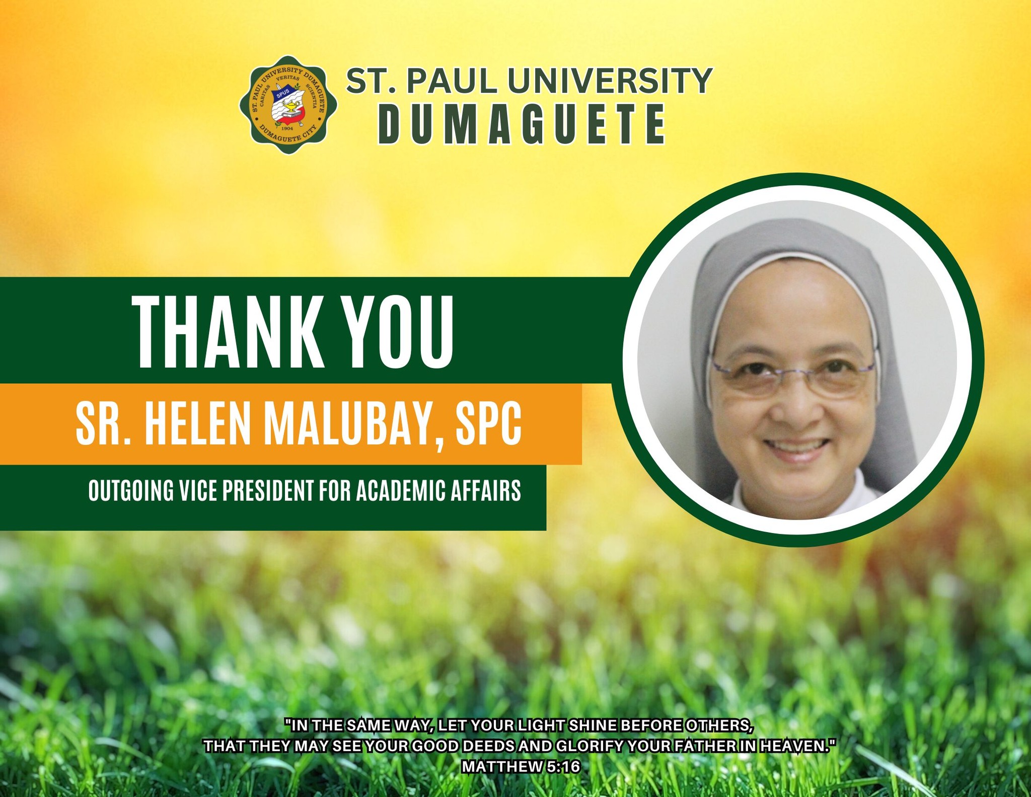 A Heartfelt Thank You to Sr. Helen Malubay, SPC