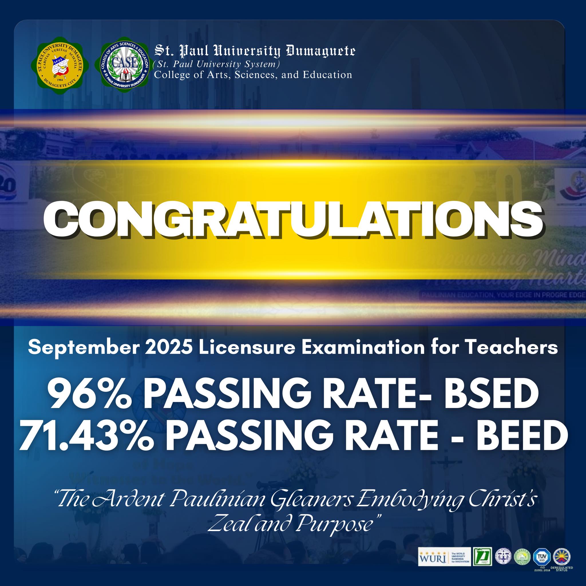 Congratulations to the newly licensed teachers of the College of Arts, Sciences, and Education, St. Paul University Dumaguete