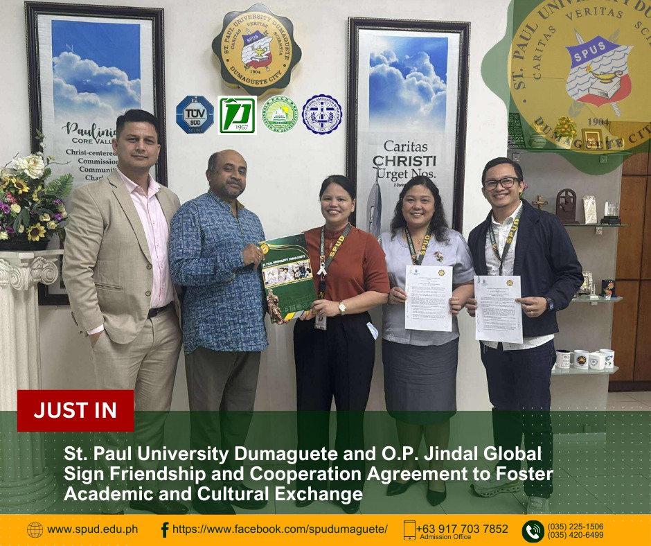 St. Paul University Dumaguete and O.P. Jindal Global Sign Friendship and Cooperation Agreement to Foster Academic and Cultural Exchange