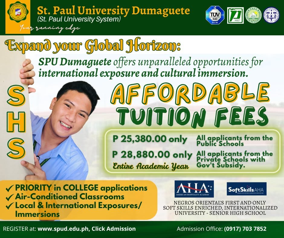 Unlock your bright future at St. Paul University Dumaguete Senior High School!