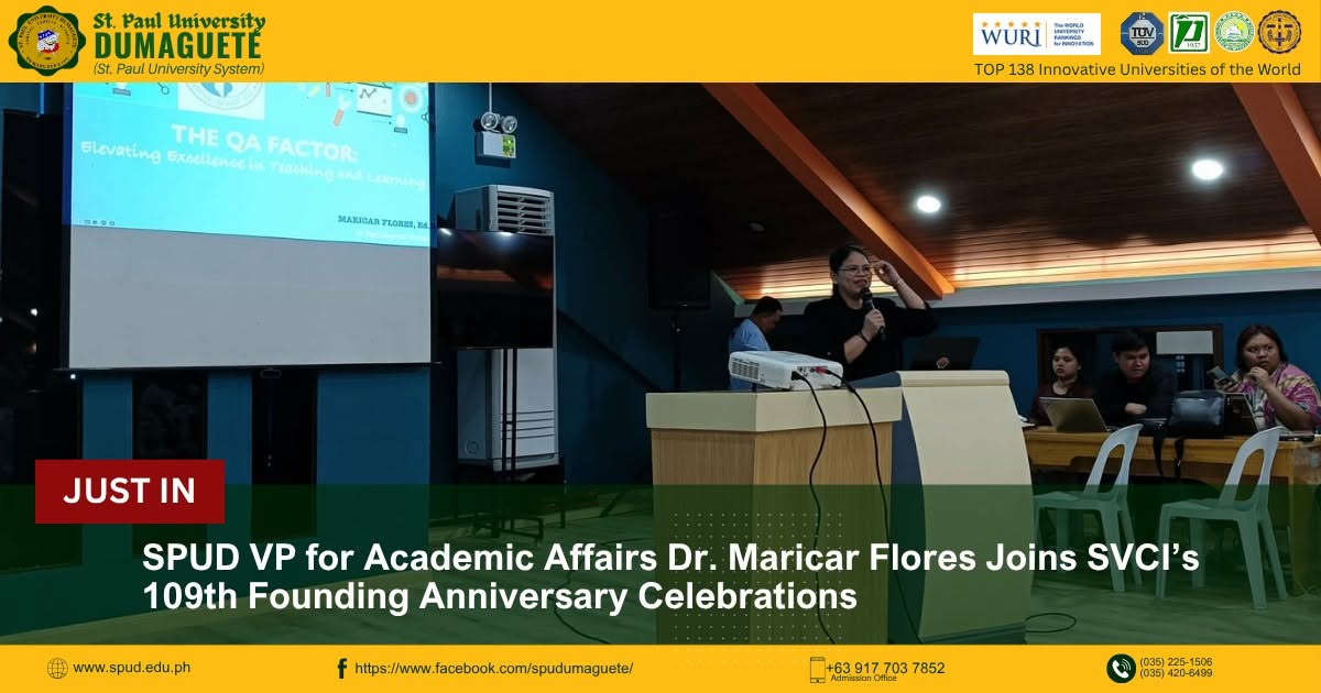 SPUD VP for Academic Affairs Dr. Maricar Flores Joins SVCI’s 109th Founding Anniversary Celebrations