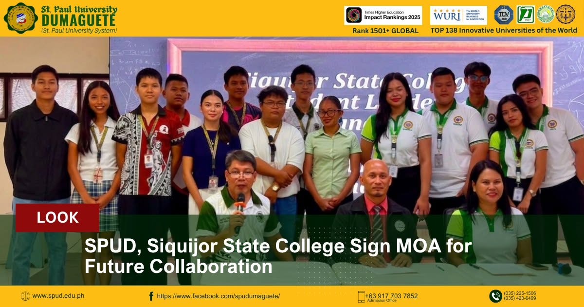 MEMORANDUM OF AGREEMENT | Siquijor State College and Saint Paul University Dumaguete
