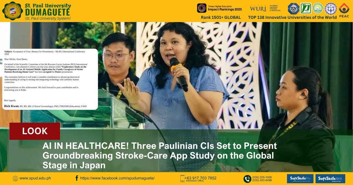AI IN HEALTHCARE! Three Paulinian CIs Set to Present Groundbreaking Stroke-Care App Study on the Global Stage in Japan