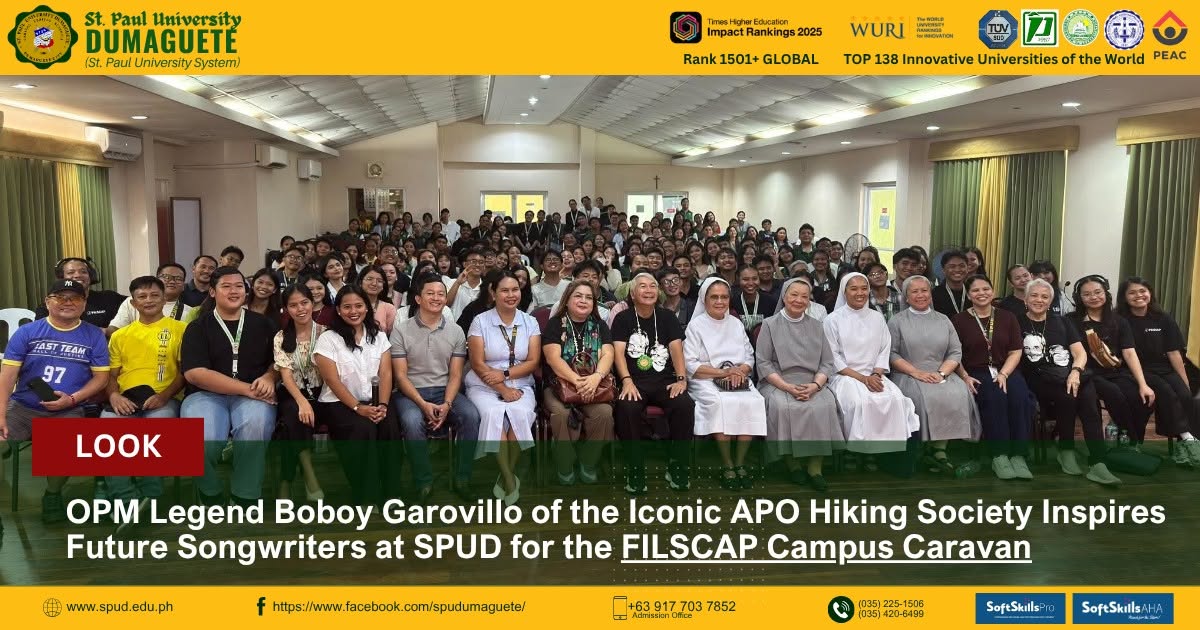 OPM Legend Boboy Garovillo of the Iconic APO Hiking Society Inspires Future Songwriters at SPUD for the FILSCAP Campus Caravan