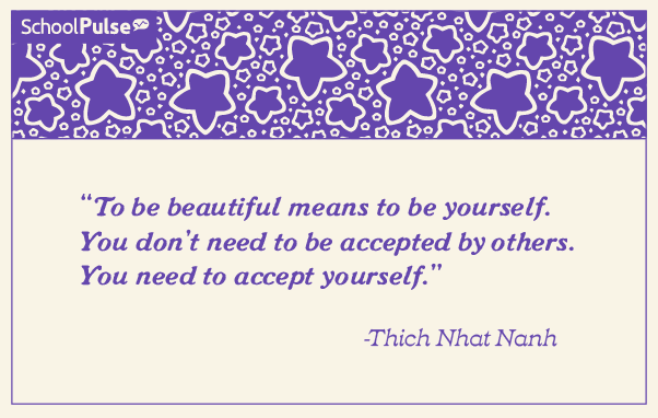 to be beautiful means to be yourself. you don't need to be accepted by others you need to accept yourself. thich nhat nanh
