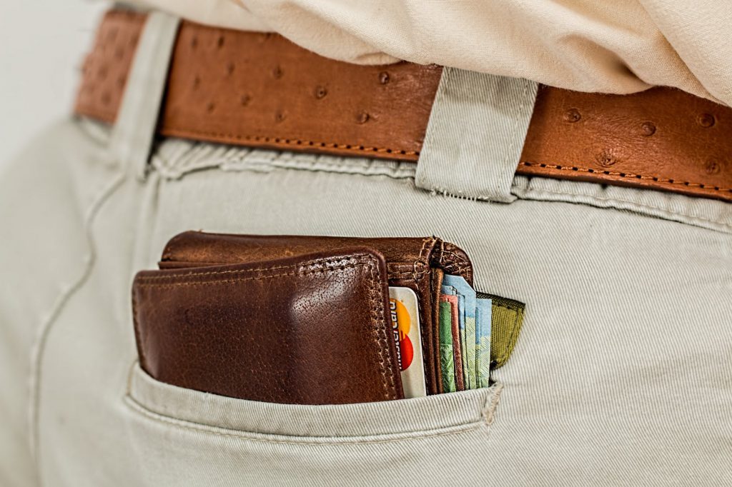 A wallet in a back pocket